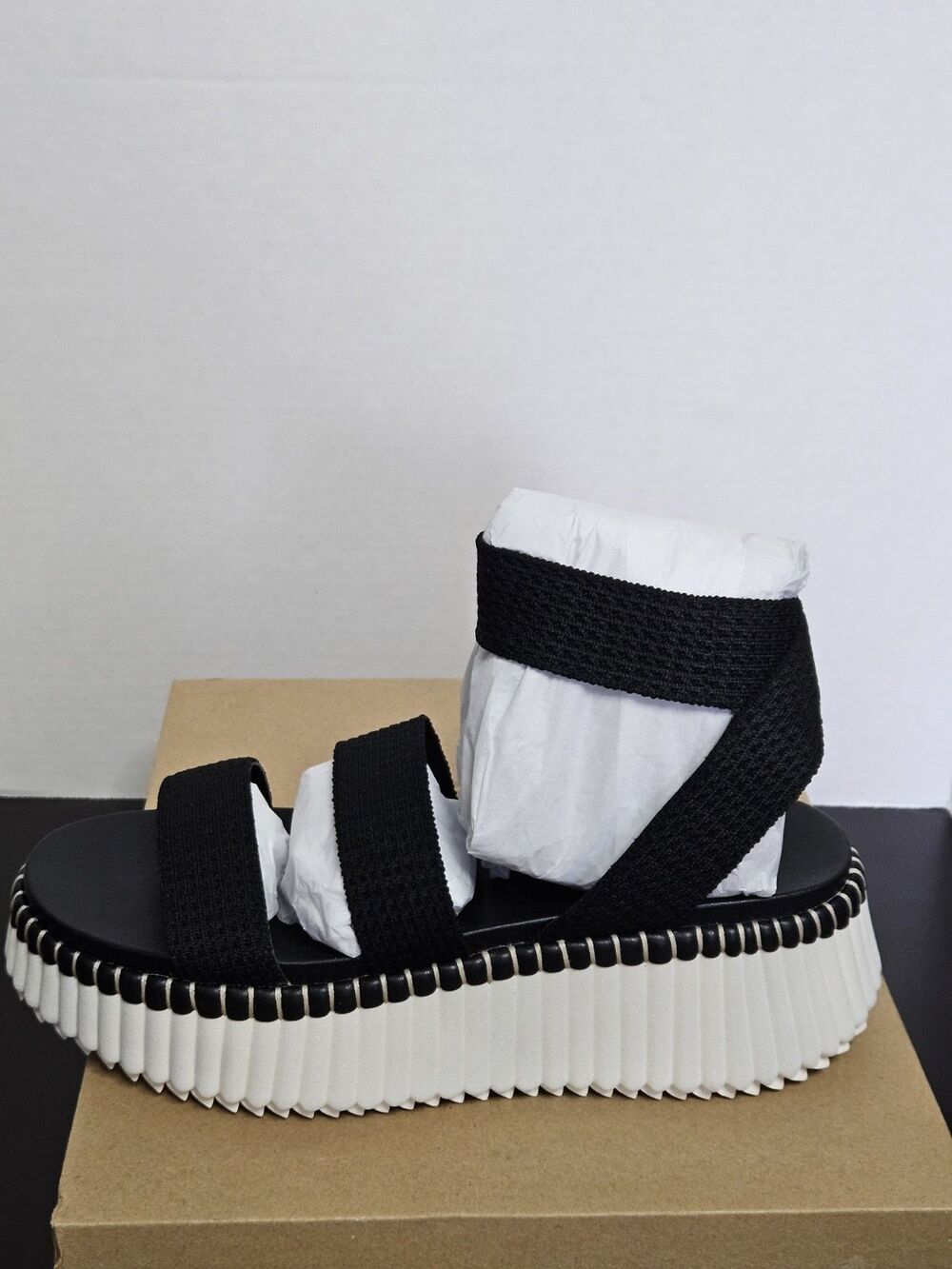 Sz 9 - Steve Madden Women's Shelle Platform Sandals Black